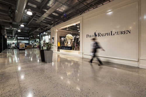 High Gloss Geoshine, DFO Essendon, polished concrete floors Geocrete